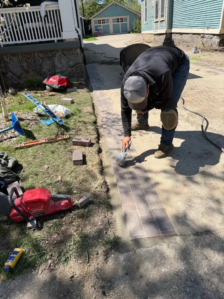 Paver walkway with detail sand sweeping Grand Rapids MI
